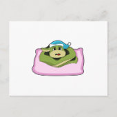 Schlange beim Schlafen mit Nachtkappe Postkarte (Vorderseite)