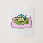 Schlange beim Schlafen mit Nachtkappe Puzzle (Vertikal)