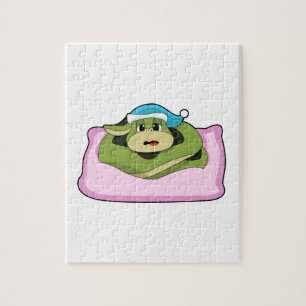 Schlange beim Schlafen mit Nachtkappe Puzzle