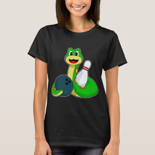 Schlange Bowling Bowling T-Shirt (Vorderseite)