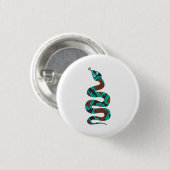 Schlange Braun und Aquamarine Silhouette Button (Vorne & Hinten)