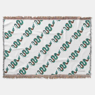 Schlange Braun und Aquamarine Silhouette Decke