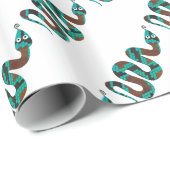 Schlange Braun und Aquamarine Silhouette Geschenkpapier (Rolleneckpunkt)