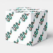 Schlange Braun und Aquamarine Silhouette Geschenkschachtel (Rückseite)