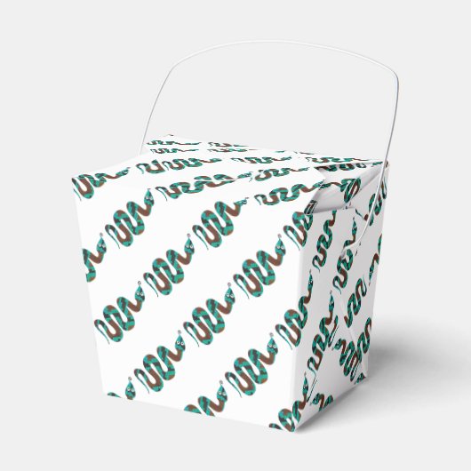 Schlange Braun und Aquamarine Silhouette Geschenkschachtel (Vorderseite)