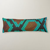 Schlange Braun und Aquamarine Silhouette Seitenschläferkissen (Rückseite)