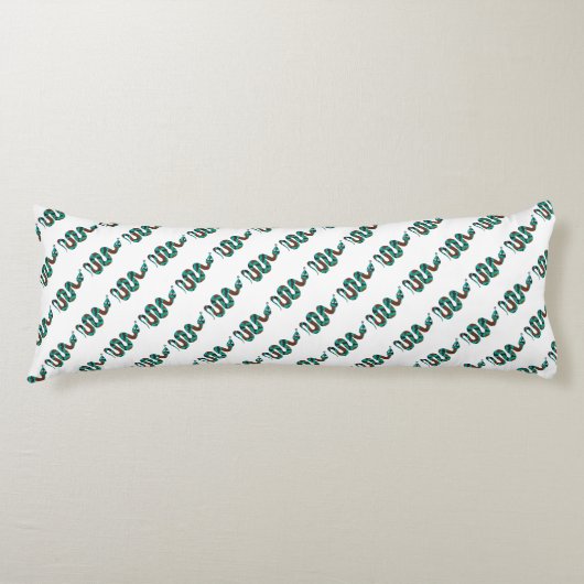 Schlange Braun und Aquamarine Silhouette Seitenschläferkissen (Vorderseite)