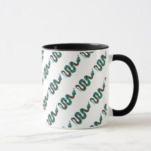 Schlange Braun und Aquamarine Silhouette Tasse