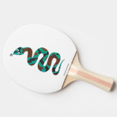 Schlange Braun und Aquamarine Silhouette Tischtennis Schläger (Seitenansicht)