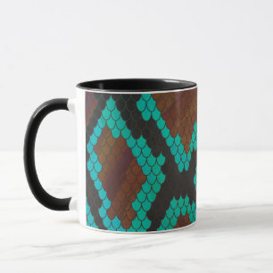 Schlange Braun und Aquamarines Drucken Tasse