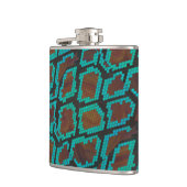 Schlange Brown und Aquamarine Printwerbung Flachmann (Links)