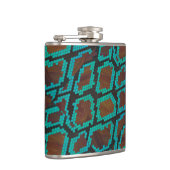 Schlange Brown und Aquamarine Printwerbung Flachmann (Rechts)