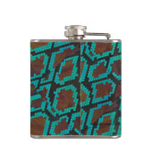 Schlange Brown und Aquamarine Printwerbung Flachmann (Rückseite)