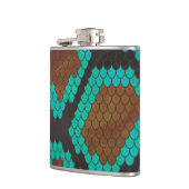 Schlange Brown und Aquamarine Printwerbung Flachmann (Links)