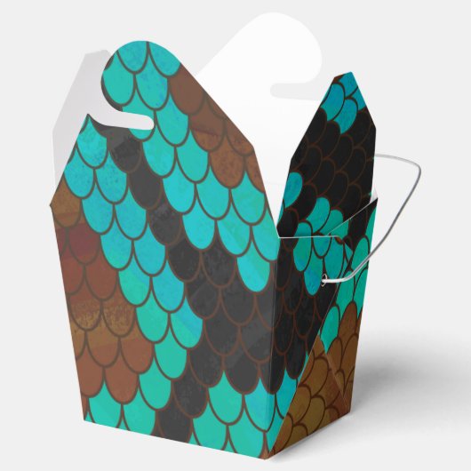 Schlange Brown und Aquamarine Printwerbung Geschenkschachtel (Geöffnet)
