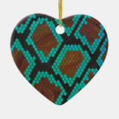 Schlange Brown und Aquamarine Printwerbung Keramikornament (Vorne)