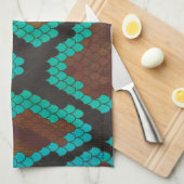 Schlange Brown und Aquamarine Printwerbung Küchentuch (Viertel Falte)