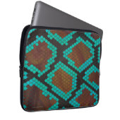 Schlange Brown und Aquamarine Printwerbung Laptopschutzhülle (Vorne Rechts)
