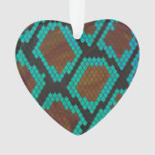 Schlange Brown und Aquamarine Printwerbung Ornament (Vorderseite)