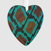 Schlange Brown und Aquamarine Printwerbung Ornament (Vorderseite)