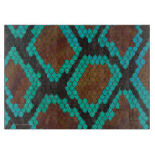 Schlange Brown und Aquamarine Printwerbung Schneidebrett (Vorderseite)