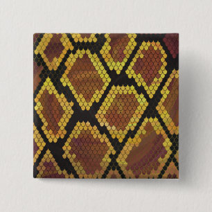 Schlange Brown und Gold Print Button