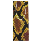 Schlange Brown und Gold Print Geschenktüte Für Weinflaschen (Rückseite)
