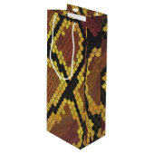 Schlange Brown und Gold Print Geschenktüte Für Weinflaschen (Vorderseite Schrägansicht)