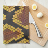 Schlange Brown und Gold Print Handtuch (Viertel Falte)