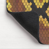 Schlange Brown und Gold Print Mousepad (Ecke)