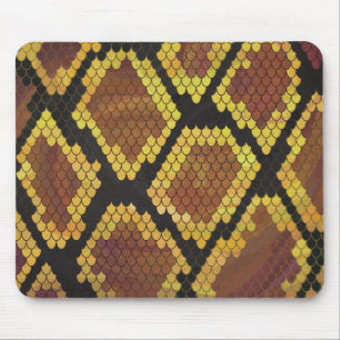 Schlange Brown und Gold Print Mousepad