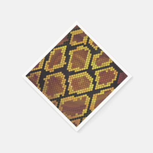 Schlange Brown und Gold Print Serviette (Ecke)