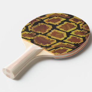 Schlange Brown und Gold Print Tischtennis Schläger