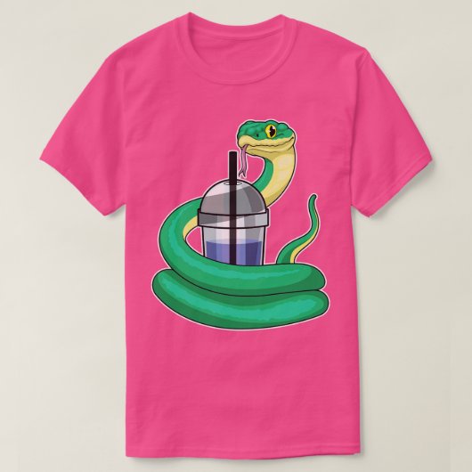 Schlange-Bubble-Tee T-Shirt (Design vorne)