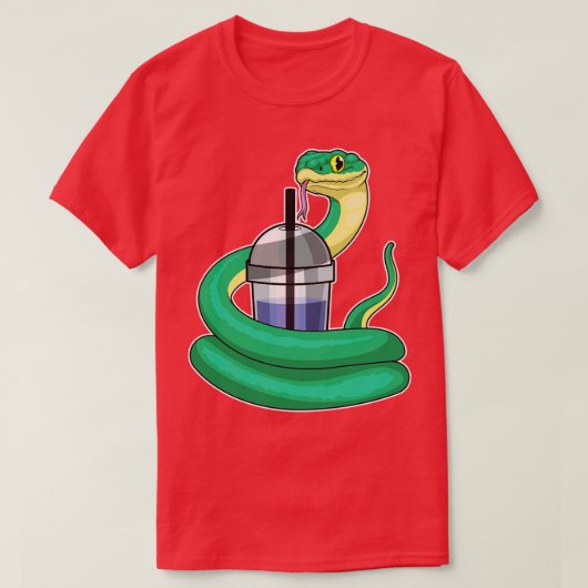 Schlange-Bubble-Tee T-Shirt (Design vorne)