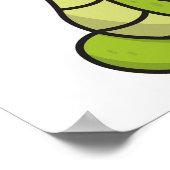 Schlange Cartoon Geschenk Tier Schlangen grün Poster (Ecke)