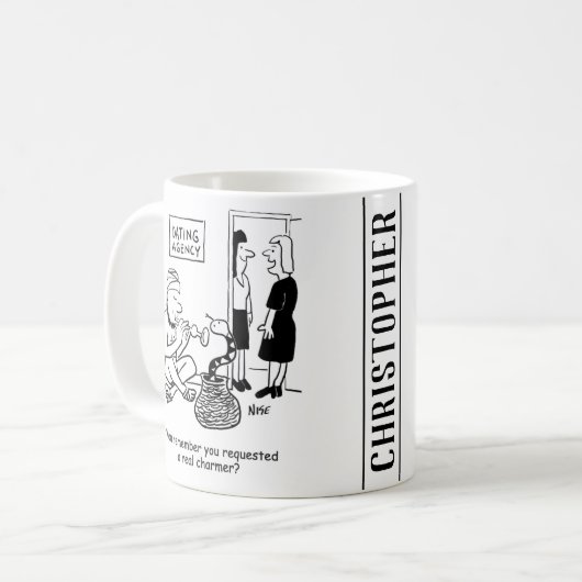 Schlange Charmer bei der Verabredet Agentur Kaffeetasse (Vorderseite Links)