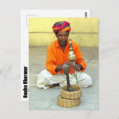 Schlange Charmer in Indien Postkarte (Vorne/Hinten)