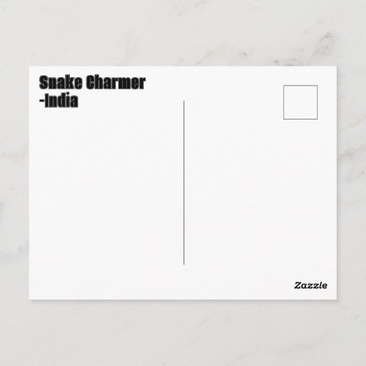 Schlange Charmer in Indien Postkarte (Rückseite)