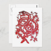 Schlange-Chinesisch Postkarte (Vorne/Hinten)