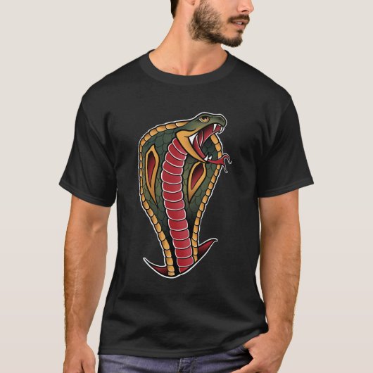 Schlange Cobra old-school T-Shirt (Vorderseite)