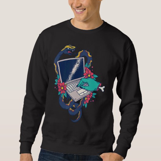 Schlange Computerhandkunst Sweatshirt (Vorderseite)