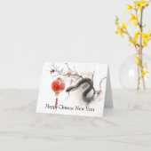 Schlange des orientalischen chinesischen Neujahrs Karte (Gelbe Blume)