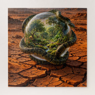 Schlange & die Sphäre von Eden Surrealer Traumland Puzzle
