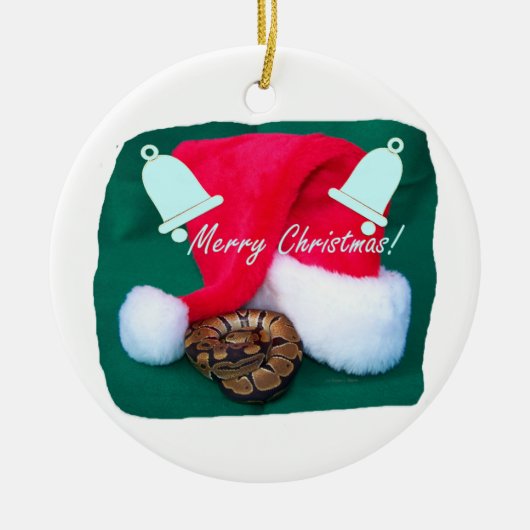 Schlange durch frohe Weihnachten und Glocken der Keramikornament (Vorne)