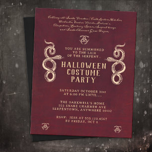 Schlange Erwachsene Halloween-Party Burgundy Flyer