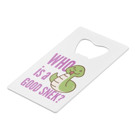 Schlange Flaschenöffner - "Wer ist ein guter Schla (Rückseite Schrägansicht)
