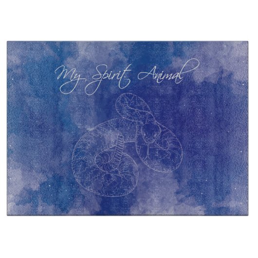 Schlange Geist Tierdekoration Glas-Schneidebrett Schneidebrett (Vorderseite)