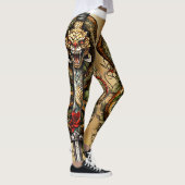 Schlange gekocht um daggeres Tattoodesign Leggings (Rechts)