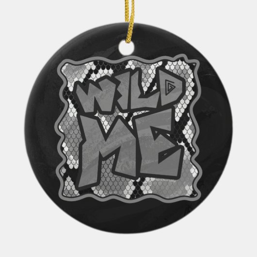 Schlange Gelb und Gold Print Keramikornament (Vorne)